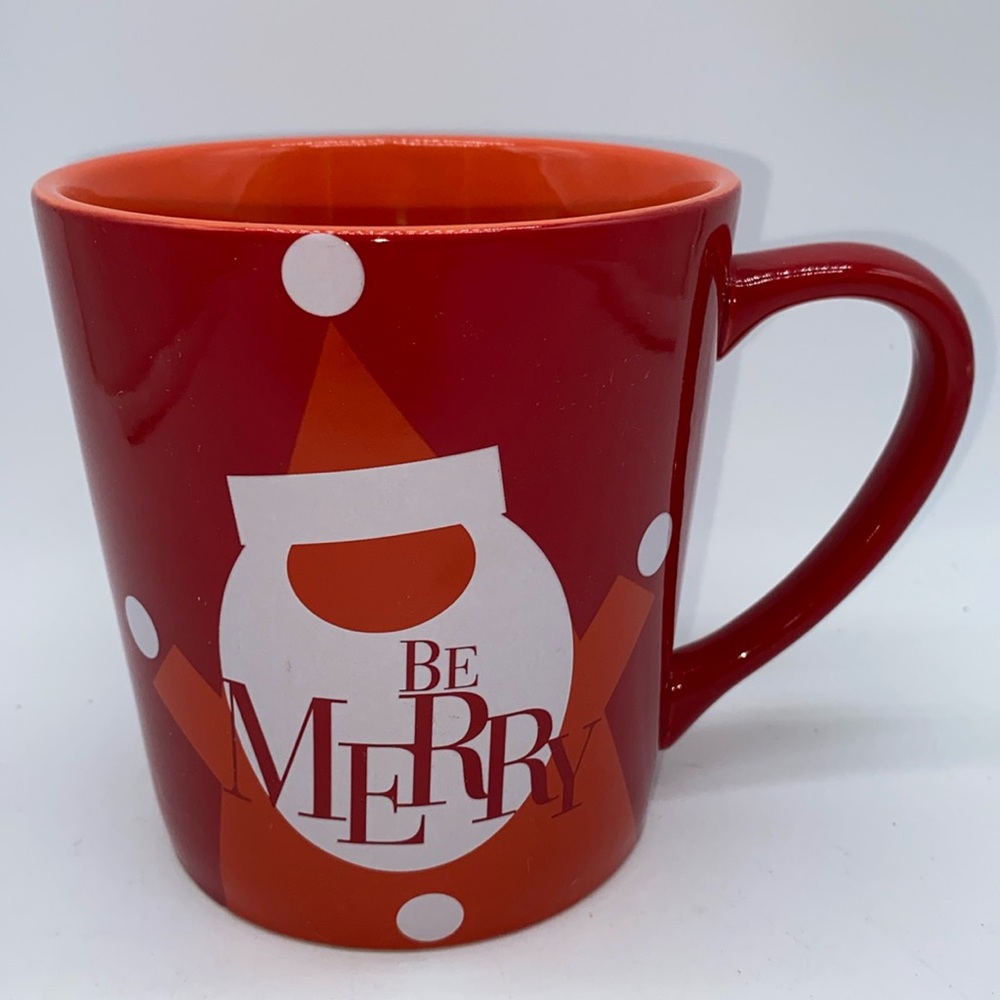 Bath & Body Works Be Merry Christmas Holiday Oversized Coffee Mug Santa Red
